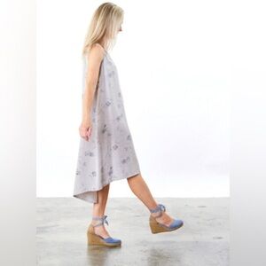 Bryn Walker Gray Floral Hi Low Midi Dress